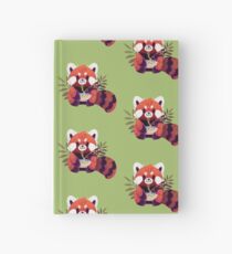 Cuaderno de tapa dura Panda rojo comiendo ramen