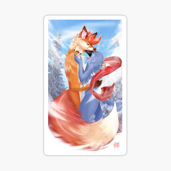 Foxx Cute Couple Furry Sticker