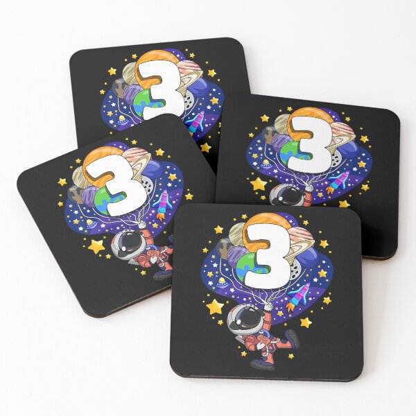 Item preview, Kids Outer Space Astronaut 3rd Birthday Boy 3 Year Old Three T-Shirt designed and sold by pinkeyatur.