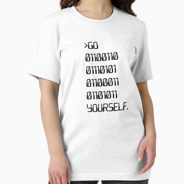 Aperçu de l'œuvre Va (Maudit mot binaire) toi-même créée et vendue par TheShirtYurt.