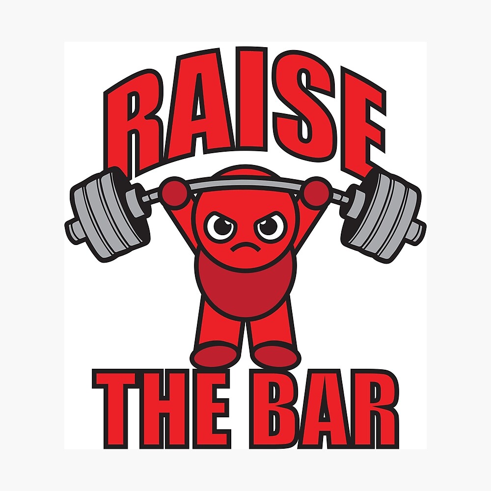 Poster Levantador De Pesas Kawaii Levanta La Barra Rojo De Mchanfitness Redbubble