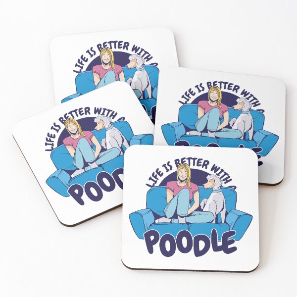Item preview, Life is better with a poodle - poodle puns designed and sold by Paperfly Studio.