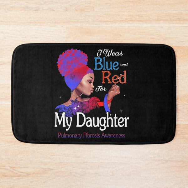 Item preview, Pulmonary Fibrosis Awareness Black Girl I Wear Blue And Red For My Daughter designed and sold by tenjun16.