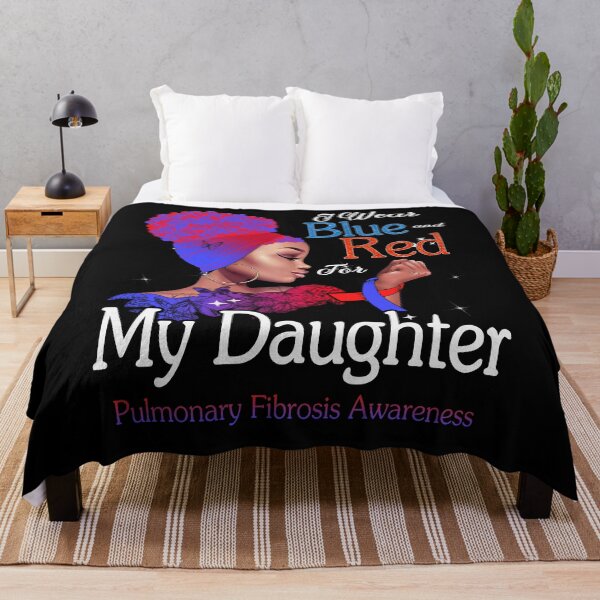 Item preview, Pulmonary Fibrosis Awareness Black Girl I Wear Blue And Red For My Daughter designed and sold by tenjun16.