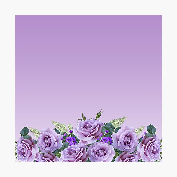 Item preview, Pastel Colored Floral Patterns - Purple Flowers with Gradient Background designed and sold by JanviRamani.