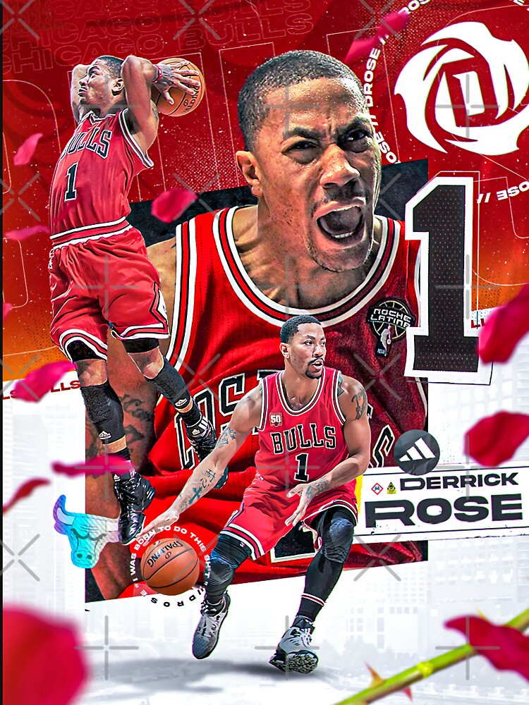 Buy the Mens Red Black Chicago Bulls Derrick Rose #1 NBA Pullover