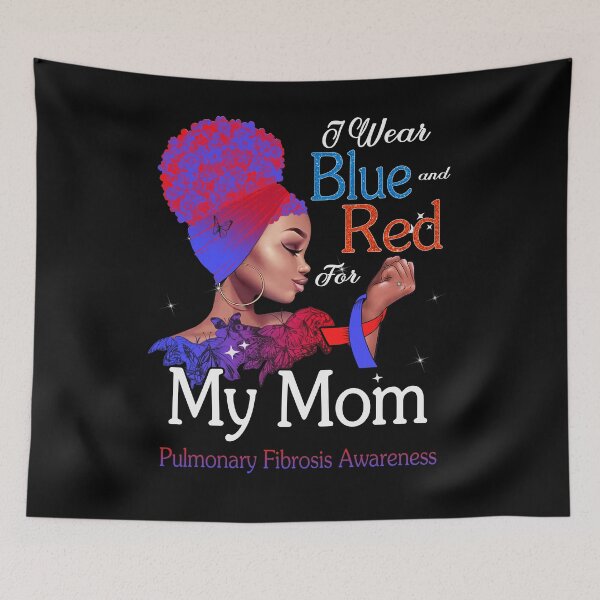 Item preview, Pulmonary Fibrosis Awareness Black Girl I Wear Blue And Red For My Mom designed and sold by tenjun16.