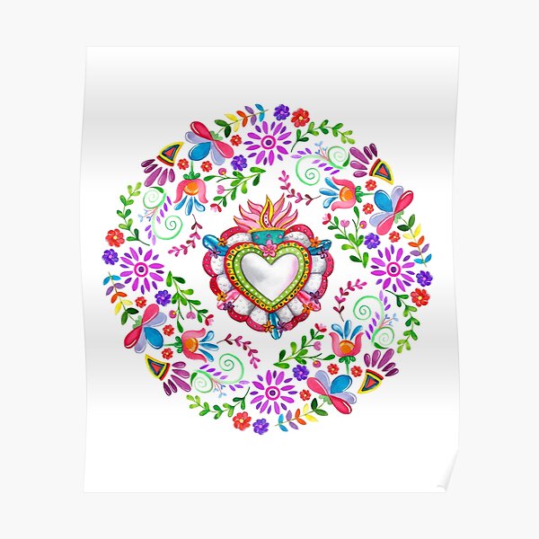 Mexican Otomi Flower T-shirt Design Vector Download