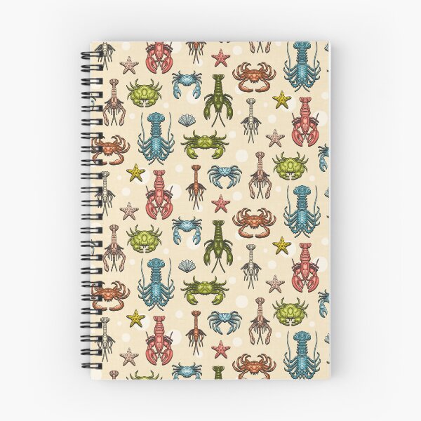 Aperçu de l'œuvre Crabes, homards et crevettes sur motif beige créée et vendue par Simplulina.