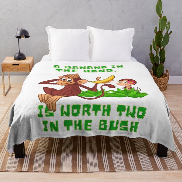 Item preview, Cute Funny A Banana In The Hand Is Worth Two In The Bush Wall Art designed and sold by podguy.