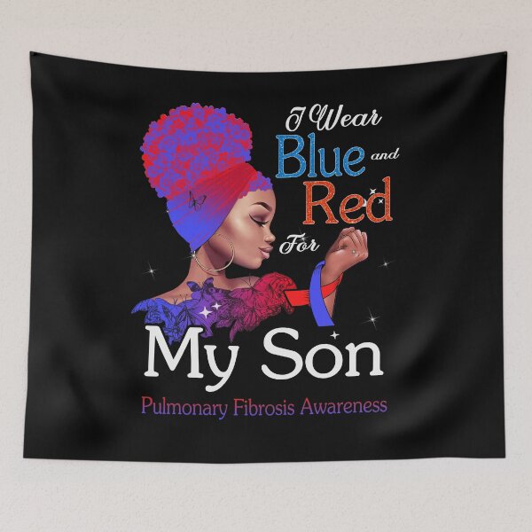 Item preview, Copy of Pulmonary Fibrosis Awareness Black Girl I Wear Blue And Red For My Son designed and sold by tenjun16.