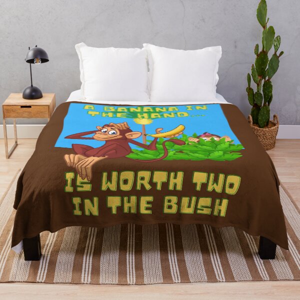 Item preview, Cute Funny A Banana In The Hand Is Worth Two In The Bush Yellow Letters Wall Art designed and sold by podguy.