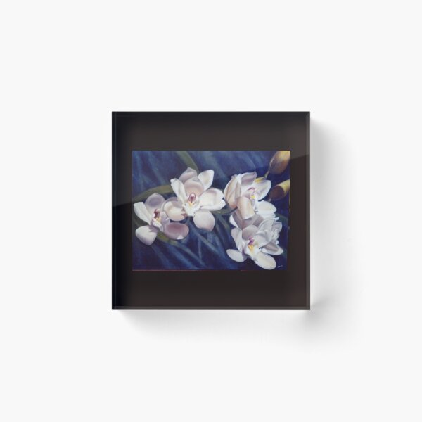 Orchid - Painting by Avril Thomas - Adelaide / South Australia Artist Acrylic Block