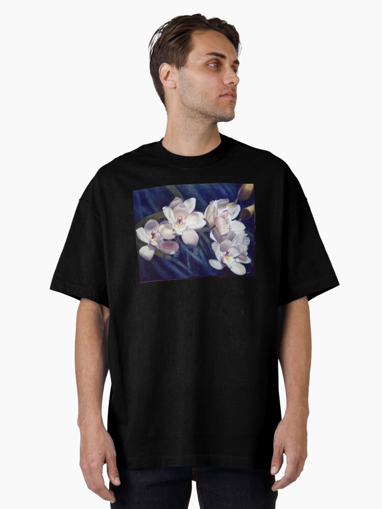 Thumbnail 1 of 7, Oversized T-Shirt, Orchid - Original Oil Painting by Adelaide Artist Avril Thomas designed and sold by AvrilThomasart.