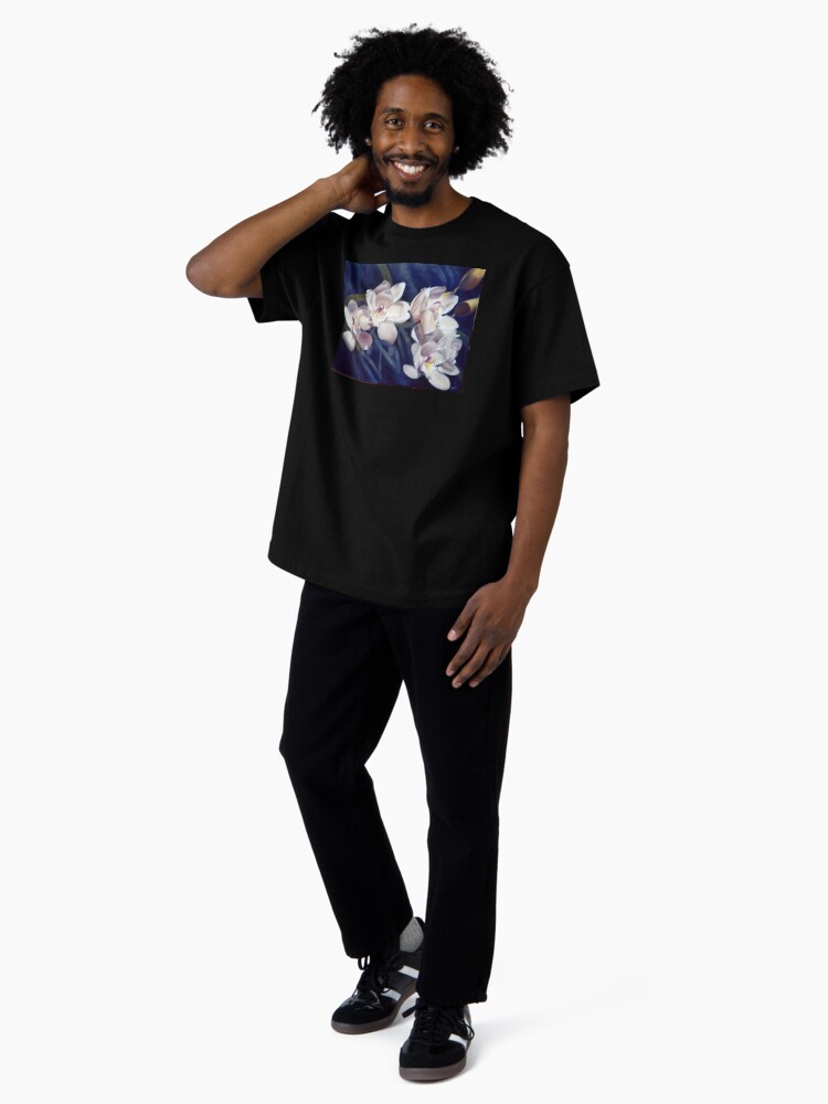 Thumbnail 4 of 7, Oversized T-Shirt, Orchid - Original Oil Painting by Adelaide Artist Avril Thomas designed and sold by AvrilThomasart.