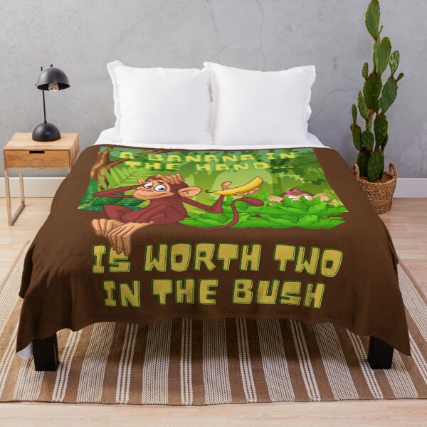 Item preview, Cute Funny A Banana In The Hand Is Worth Two In The Bush Yellow Letters Jungle Wall Art designed and sold by podguy.