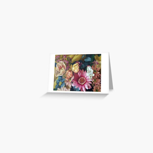Flowers (small print) Oil Painting by Avril Thomas - Adelaide / South Australia Artist Greeting Card