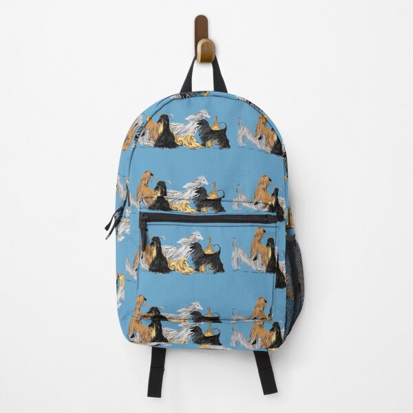 Item preview, Afghan hounds, on blue  designed and sold by Faerieglen.