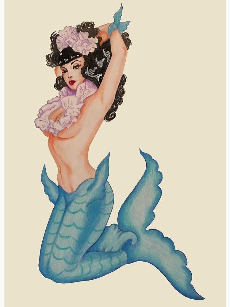 Mermaid Pinup Art Board Print for Sale by noellelucia
