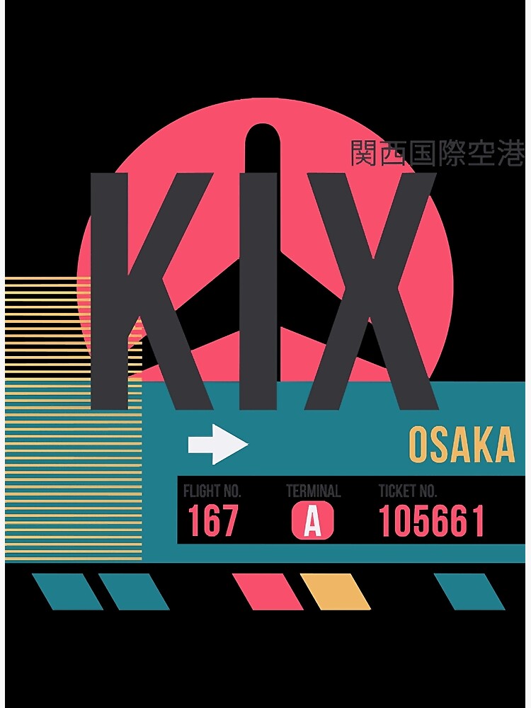 "Osaka (KIX) Airport Code Baggage Tag " Poster for Sale by