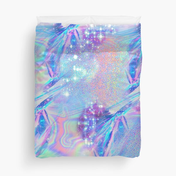 Sparkly Rainbow Holographic Pattern Duvet Cover