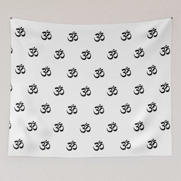 Item preview, Black Om Symbol, Om Mantra Pattern designed and sold by patterniastudio.