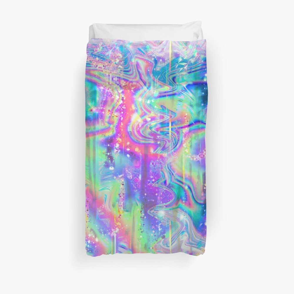 Psychedelic Holographic Texture Duvet Cover