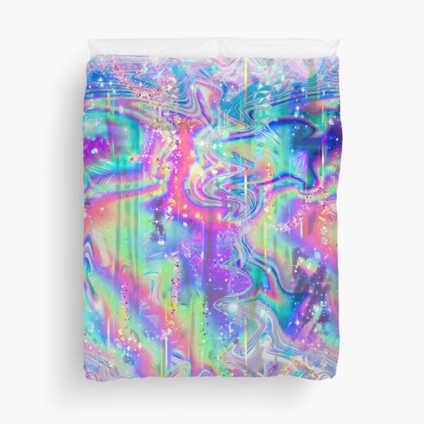 Psychedelic Holographic Texture Duvet Cover