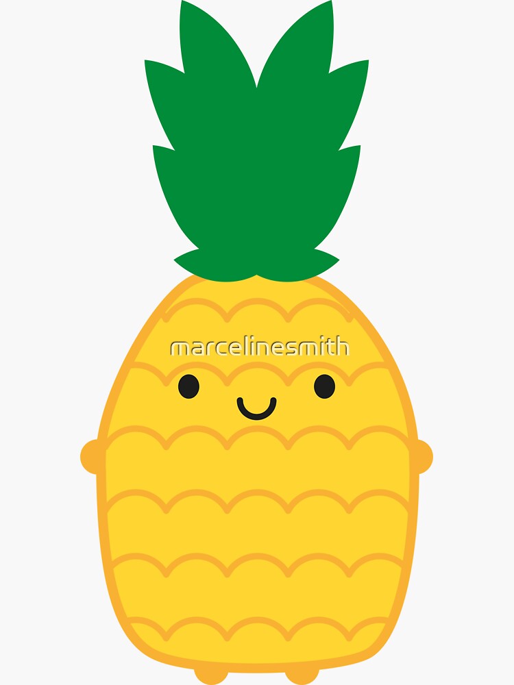 Thumbnail 3 of 3, Sticker, Kawaii Pineapples designed and sold by marcelinesmith.