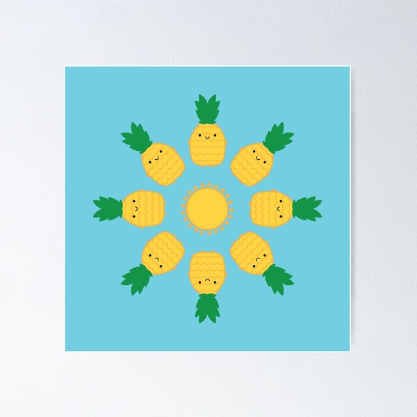 Kawaii Pineapples Poster