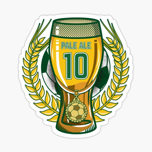 "Pale Ale Beer Football Soccer Jersey No 10" Sticker by dkasap