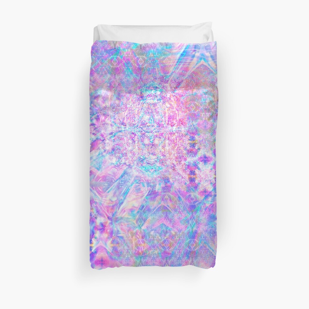 Purple Rainbow Holographic Duvet Cover