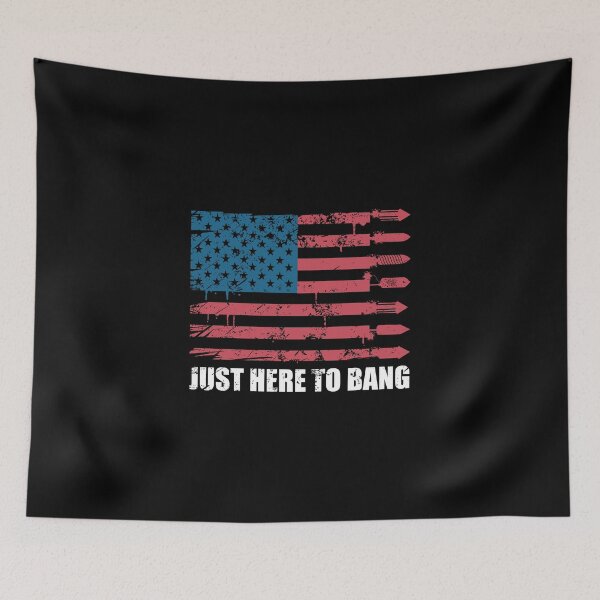 Item preview, Pyrotechnician Just Here To Bang American Flag designed and sold by StrongShirts.