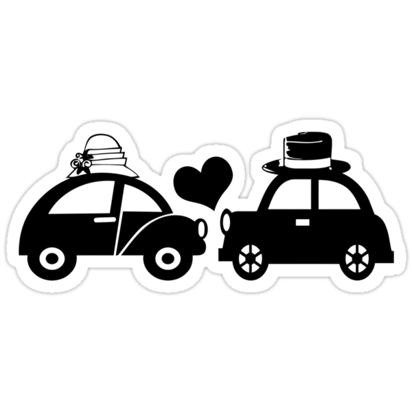  Cute  Car Couple  lovers Stickers  by krice Redbubble