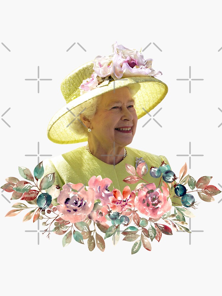 Queen's Platinum Jubilee, Queen Elizabeth II Floral Watercolour by milldogstation