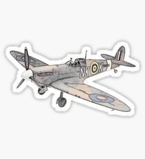 Submarine Spitfire Aircraft Sticker