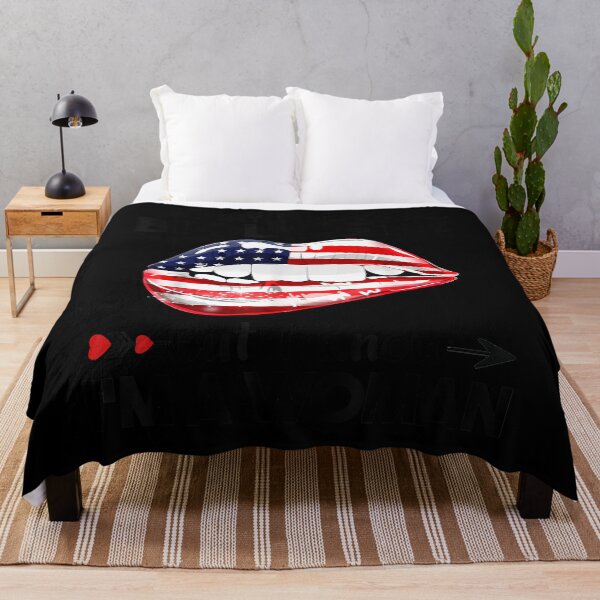 Item preview, Lips I May Not Be A Biologist But I Know I'm A Woman US Flag T-Shirt designed and sold by abigailbullock.