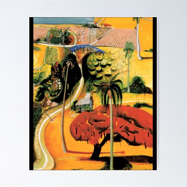 Brett Whiteley - Far North Queensland (1992) oil, earth, charcoal, collage on plywood. High quality  Poster