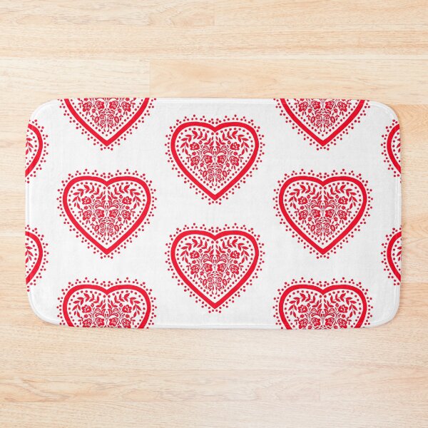 Item preview, Decorative red folk heart designed and sold by Cheekyleopard.