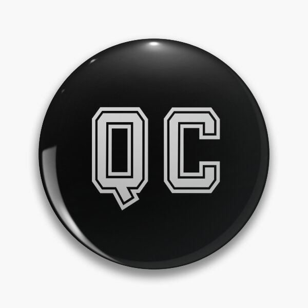 Item preview, Q.C. Varsity Initials | Varsity Letters | Black And White | Personalised Gifts designed and sold by Avo And Sriracha.