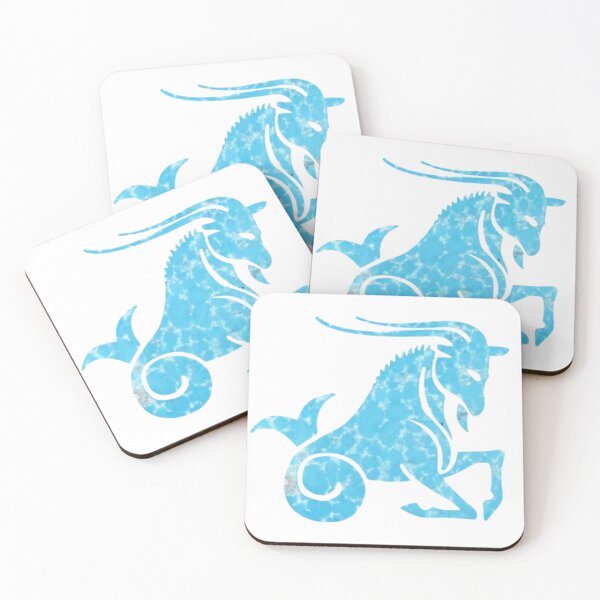 Item preview, Capricorn Zodiac Symbol Silhouette Design With December Birthstone Turquoise Background  designed and sold by TacoRose.