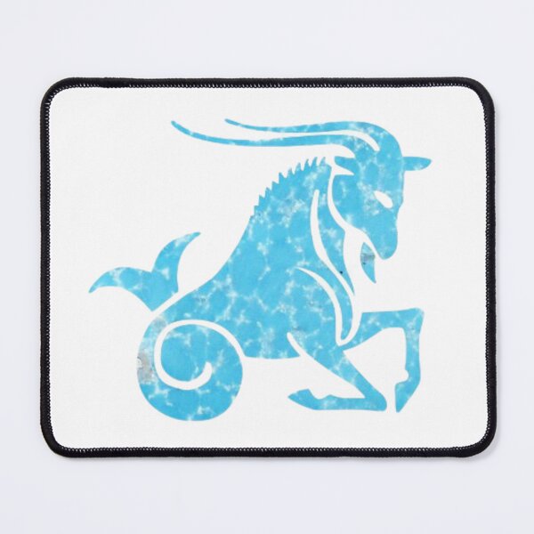 Item preview, Capricorn Zodiac Symbol Silhouette Design With December Birthstone Turquoise Background designed and sold by TacoRose.