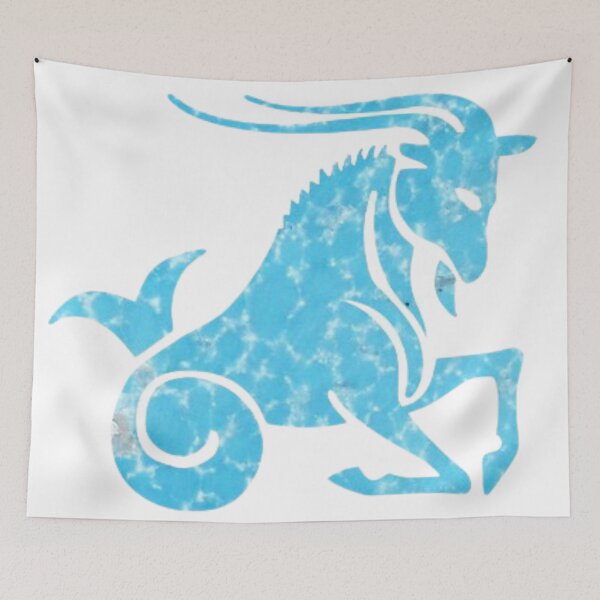 Item preview, Capricorn Zodiac Symbol Silhouette Design With December Birthstone Turquoise Background  designed and sold by TacoRose.