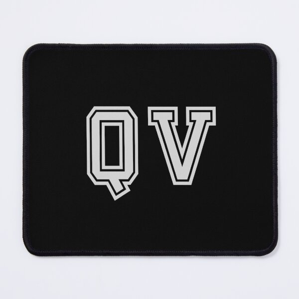 Item preview, Q.V. Varsity Initials | Varsity Letters | Black And White | Personalised Gifts designed and sold by Avo And Sriracha.