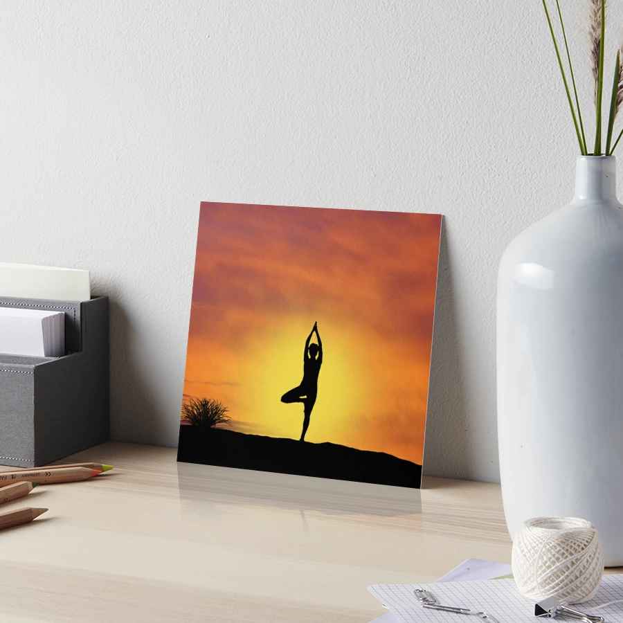 Creative Gallery Yoga Pose Four In Blue 20-in H x 16-in W Figurative Print  on Canvas at Lowes.com