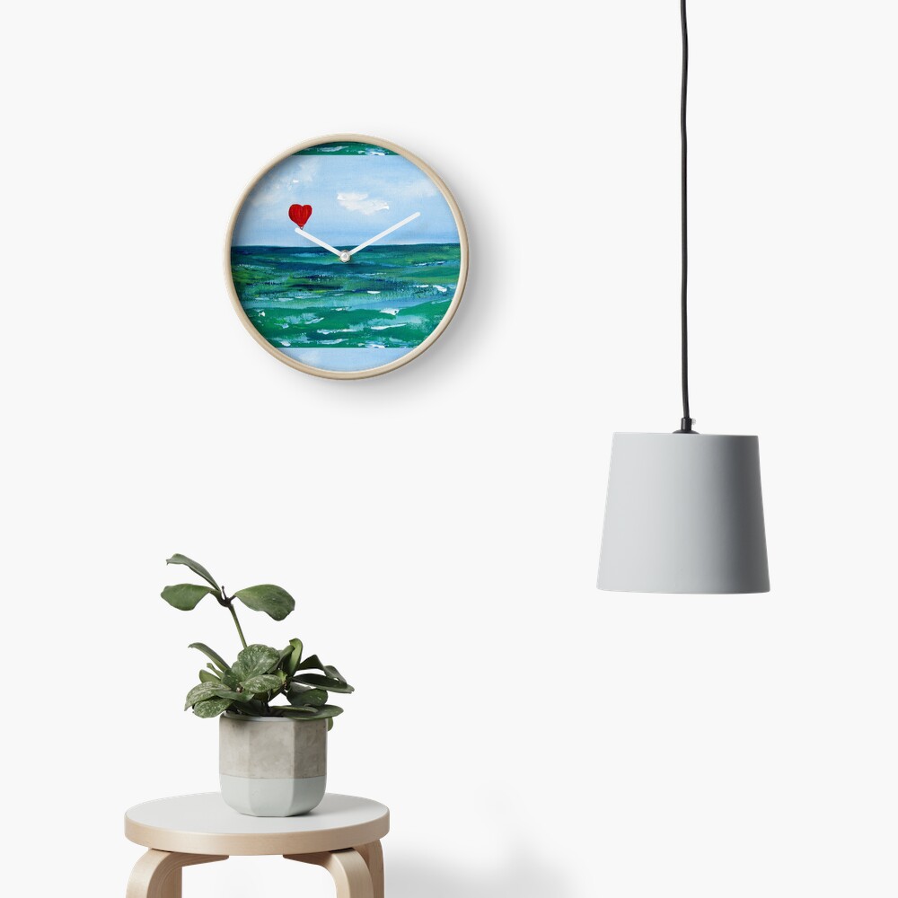 Hot air balloon over the sea Clock