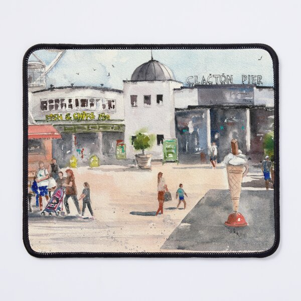 Item preview, Watercolour Painting of Clacton Pier in UK with Icecream Stand designed and sold by ErinsGarden.