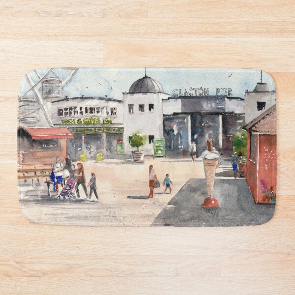 Item preview, Watercolour Painting of Clacton Pier in UK with Icecream Stand designed and sold by ErinsGarden.