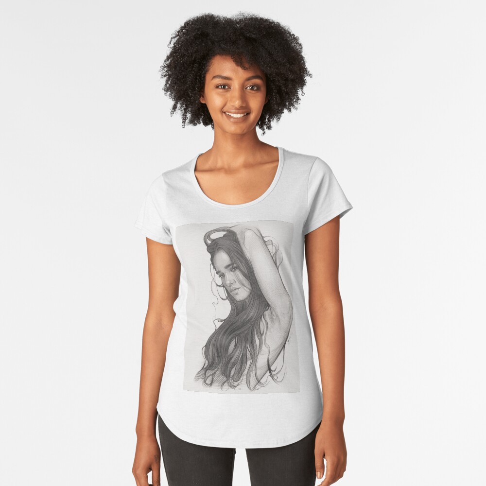 Vista previa del artículo con la obra «Camiseta premium de cuello ancho», diseñado y vendido por TendaLee.