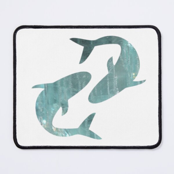 Item preview, Pisces Zodiac Symbol Silhouette Design With March Birthstone Aquamarine Background  designed and sold by TacoRose.